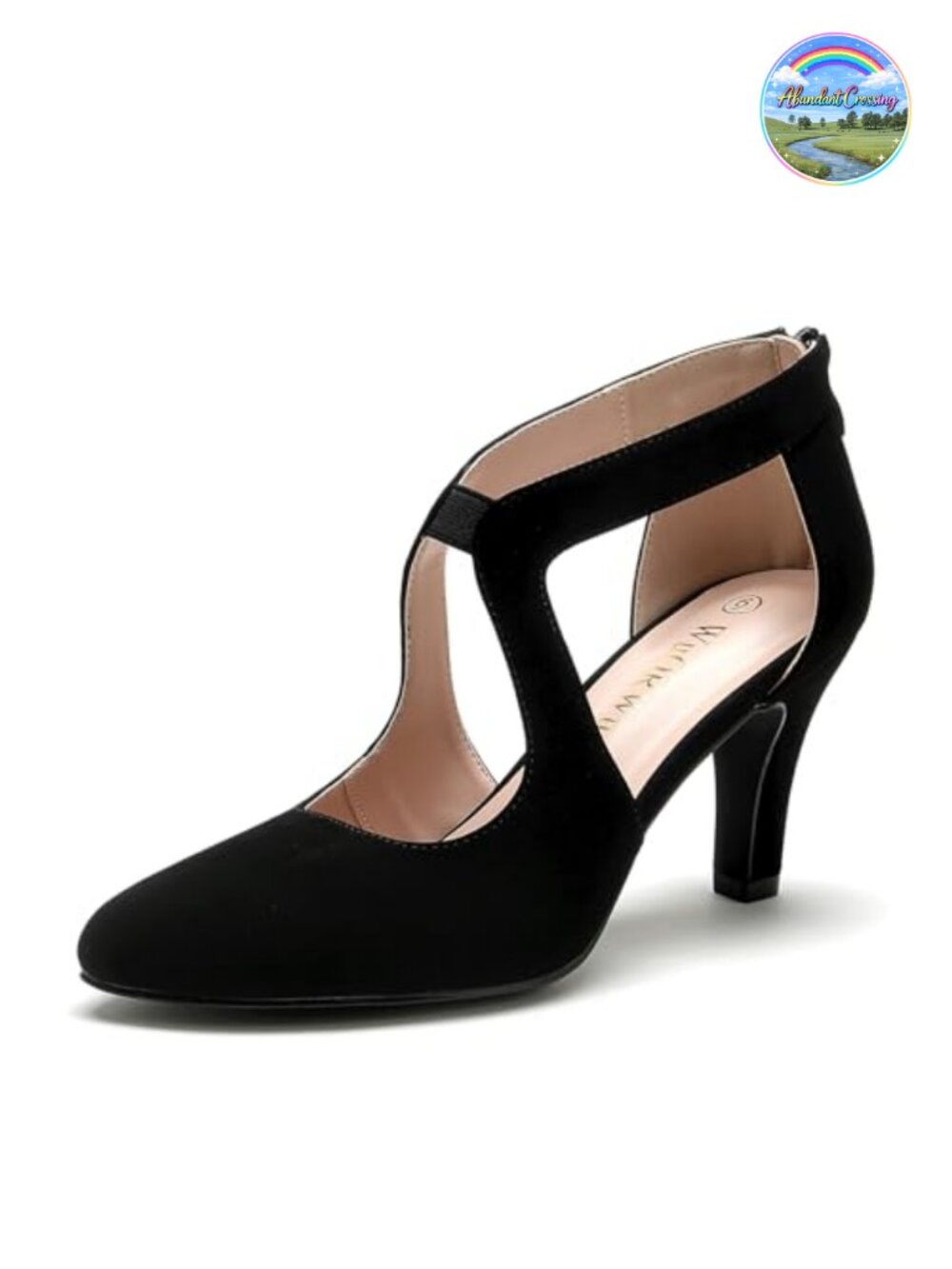 Women's Closed Toe Pumps with Ankle Strap and 3 Inch Heel
